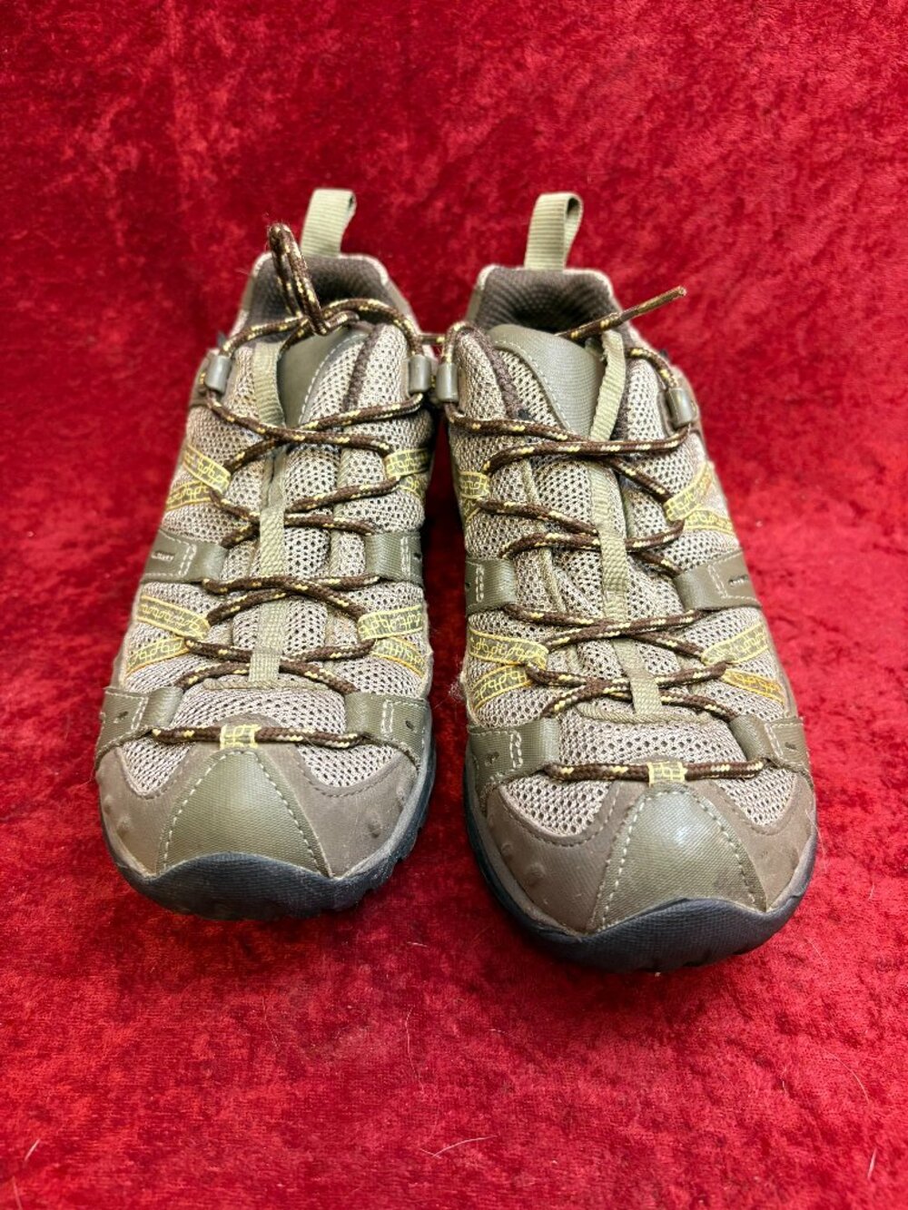 Merrell Hiking Trail Brindle Olive Green Waterproof Shoes J52410 Womens Size 8.5